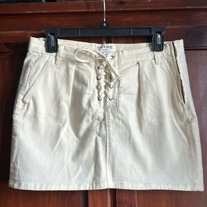 FRAME DENIM LACEUP MINI SKIRT